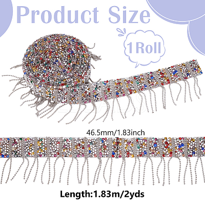 Iron & Resin Tassels Ribbon OCOR-WH0105-071-1