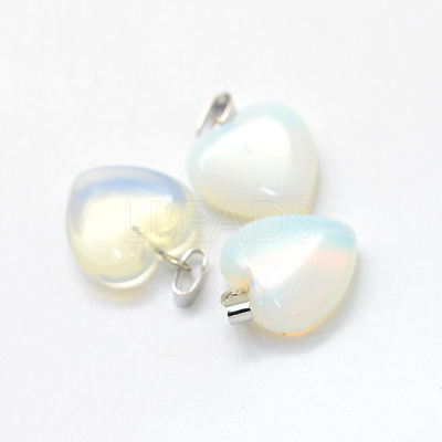 Heart Opalite Pendants X-G-Q371-10-1