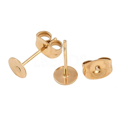 Ion Plating(IP) 304 Stainless Steel Stud Earring Findings STAS-H436-24G-5mm-1