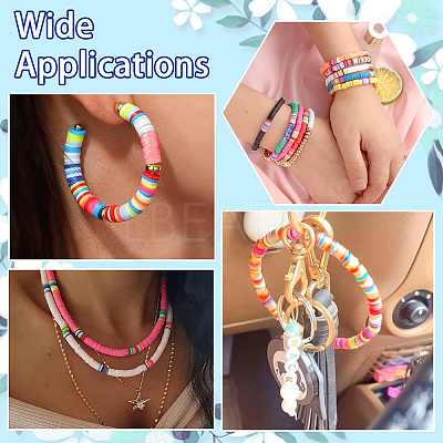 8 Strands 8 Colors Handmade Polymer Clay Beads CLAY-CJ0001-93-1