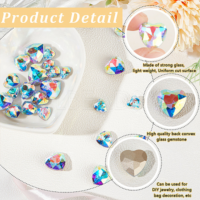 30Pcs 3 Styles Glass Rhinestone Cabochons RGLA-BBC0001-05-1