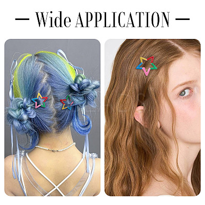 20Pcs Iron Enamel Snap Hair Clips for Girls PHAR-TADJ0001-09-1