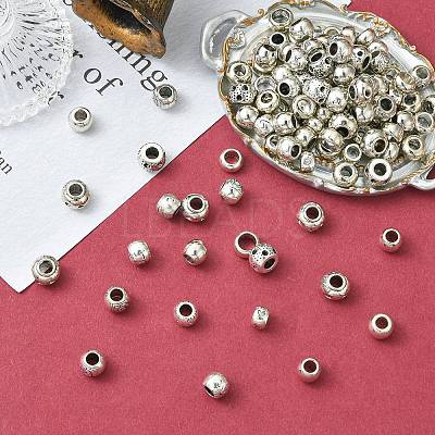 100Pcs 10 Styles Tibetan Style Alloy European Beads TIBE-CJ0001-32-1