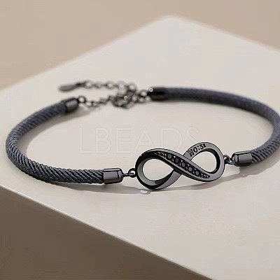 Infinity Brass Micro Pave Cubic Zirconia Link Bracelets for Men Women FS-WG06369-01-1