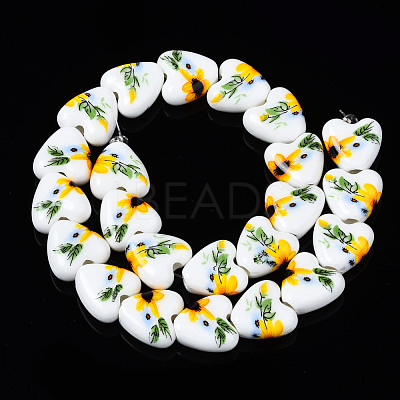 Handmade Porcelain Ceramic Beads Strands PORC-S502-045C-1
