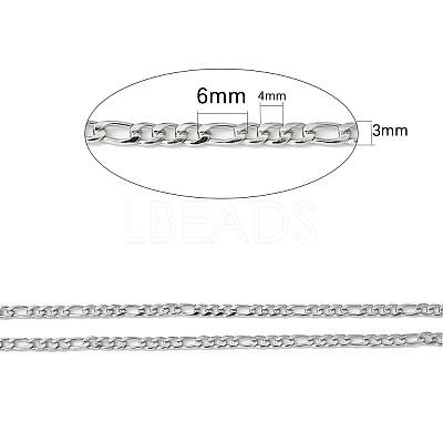 Tarnish Resistant 304 Stainless Steel Figaro Chains CHS-L015-17-1