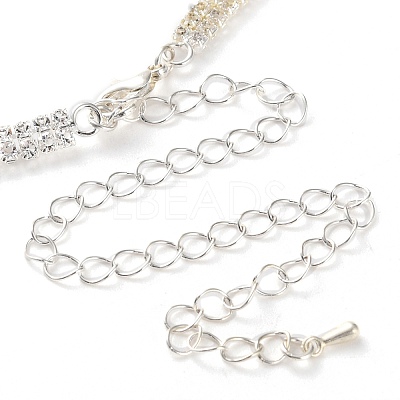 Alloy Rhinestone Necklaces & Stud Earring Sets for Women SJEW-U001-01P-02-1