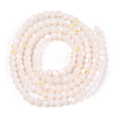 Opaque Solid Color Electroplate Glass Beads Strands EGLA-A039-P2mm-L06-1
