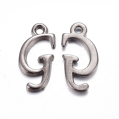 Gunmetal Plated Alloy Letter Pendants PALLOY-J718-01B-G-1