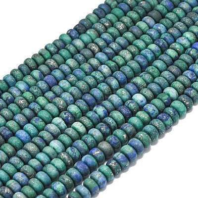 Dyed Natural Chrysocolla and Lapis Lazuli Beads Strands G-P575-A35-6x4mm-1