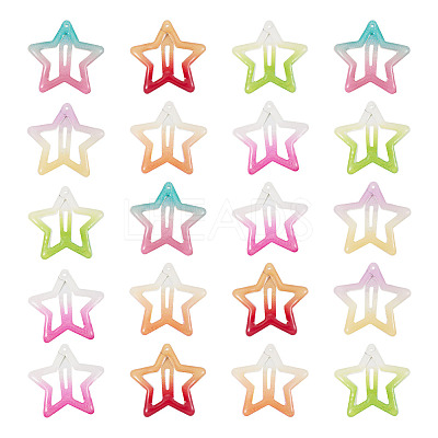 20Pcs Iron Enamel Snap Hair Clips PHAR-TADJ0001-08-1