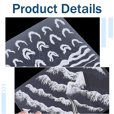 4 Sheets 4 Styles Plastic Nail Art Stickers MRMJ-SP0001-34-1
