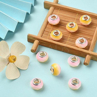 Glass European Beads GPDL-YW0001-02G-1