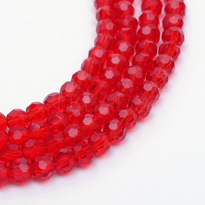 Transparent Glass Bead Strands GLAA-R166-6mm-01D-1