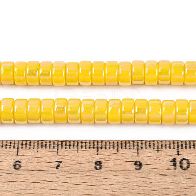 AB Color Plated Opaque Glass Beads Strands GLAA-T026-3x6mm-P13-1