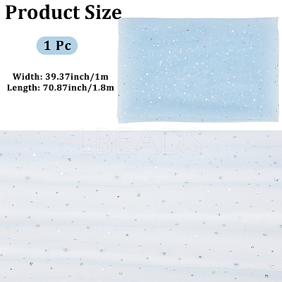 1M Sequins Polyester Organza Fabrics DIY-CY0003-41C-1