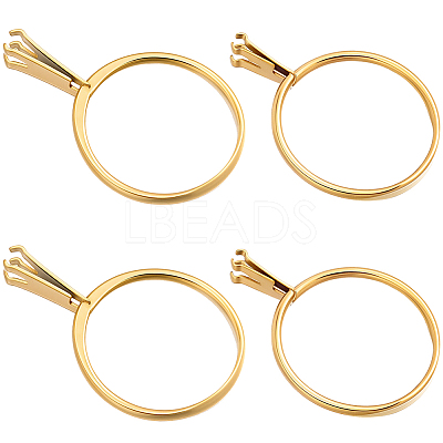 4Pcs 2 Styles 304 Stainless Steel Finger Ring Components DIY-BBC0003-13-1