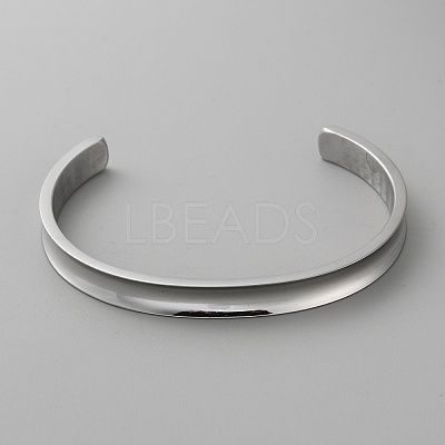 Stainless Steel Open Cuff Bangles BJEW-WH0516-03P-1