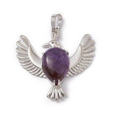 Natural Amethyst Pendants G-P484-05P-05-1