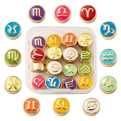 24Pcs 12 Style Brass Enamel Beads KK-LS0001-44-1