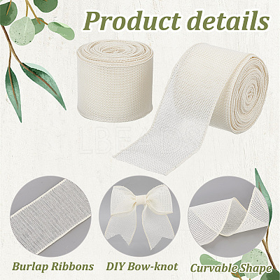 10 Yards Burlap Ribbons SRIB-WH0026-11A-1