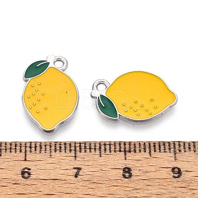 Fruit Alloy Enamel Charms PALLOY-S058-01P-13-1