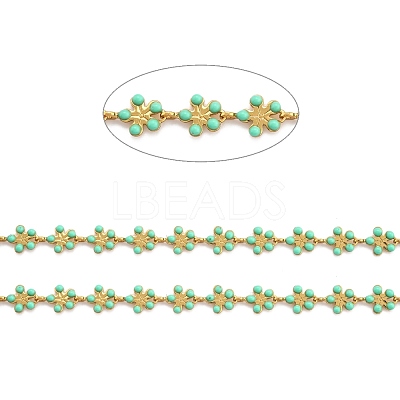 Golden Brass Enamel Link Chains CHC-H103-08C-G-1