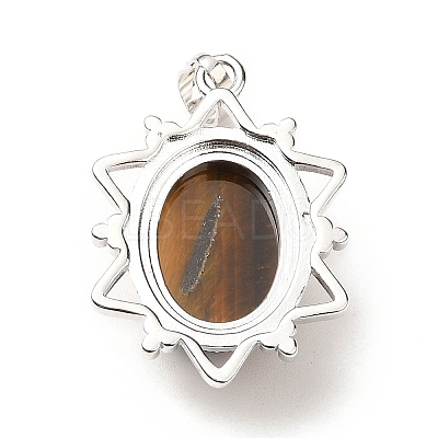 Natural Tiger Eye Pendants G-B033-03P-16-1