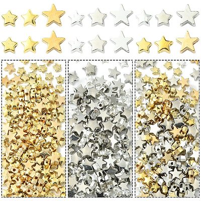 180Pcs 6 Styles CCB Plastic Beads CCB-YW0001-51-1