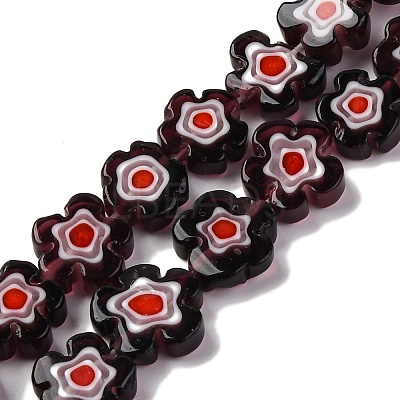 Handmade Millefiori Lampwork Beads Strands LAMP-G164-03L-1