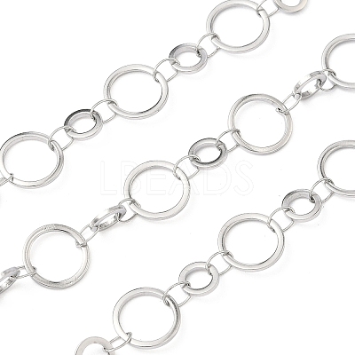 304 Stainless Steel Ring Link Chains CHS-G044-05P-01-1
