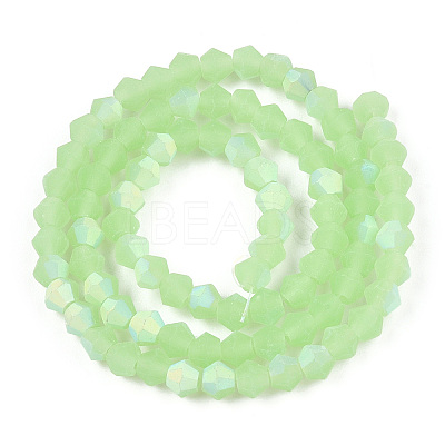 Imitation Jade Bicone Frosted Glass Bead Strands EGLA-A039-J6mm-MB01-1