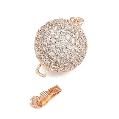 Brass Micro Pave Clear Cubic Zirconia Box Clasps CU-CBA8324-01RG-1