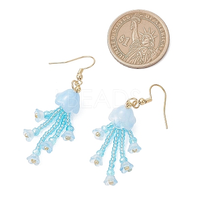 Glass Seed & Glass Beaded Dangle Earrings EJEW-MZ00687-01-1