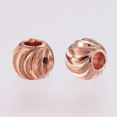 Brass Spacer Beads KK-G312-01RG-4mm-RG-1