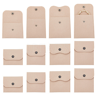 12Pcs 4 Styles Portable Felt Card Cover Bag ABAG-GA0001-21D-1