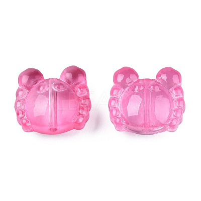 Transparent Spray Painted Glass Beads GLAA-N035-026-C04-1