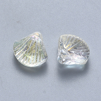 Transparent Spray Painted Glass Beads GLAA-T016-05B-1