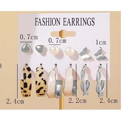 Alloy & Plastic Pearl Earring Sets WG17A46-31-1