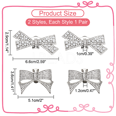 4Pcs 2 Style Alloy Rhinestone Shoe Decoration FIND-WR0010-36-1