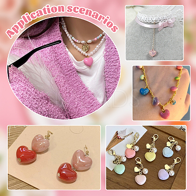 Acrylic Heart Pendants PALLOY-PH01691-1
