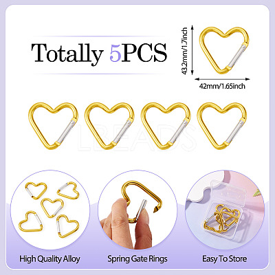 5Pcs Zinc Alloy Spring Gate Rings FIND-TA0009-73G-1