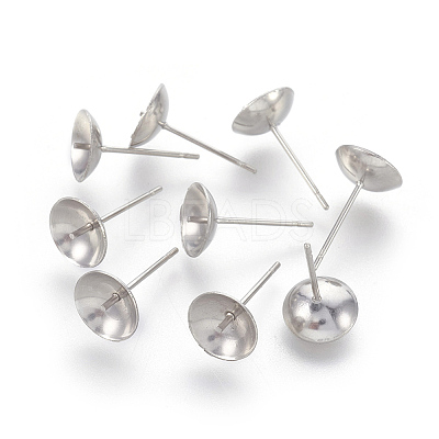 Non-Tarnish Stainless Steel Stud Earring Findings STAS-F186-02P-8mm-1
