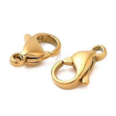 Ion Plating(IP) 304 Stainless Steel Lobster Claw Clasps X-STAS-AB11-G-01-1