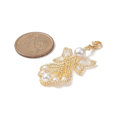 Angel Glass Pendants Decorations HJEW-MZ00006-1