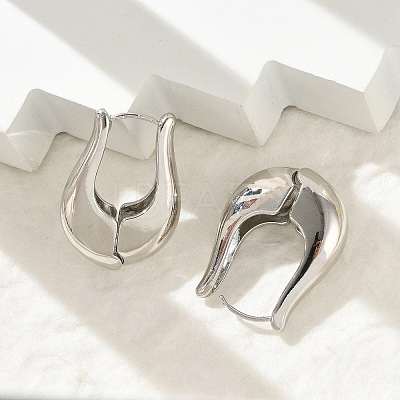 Brass Hoop Earrings for Women LS-EJEW-U041-05P-1