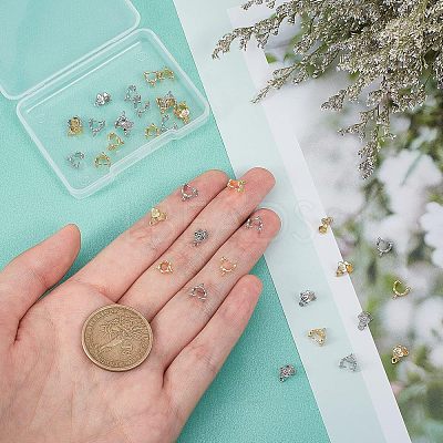 40Pcs 2 Colors Rack Plating Brass Ice Pick Pinch Bails KK-FH0004-27-1