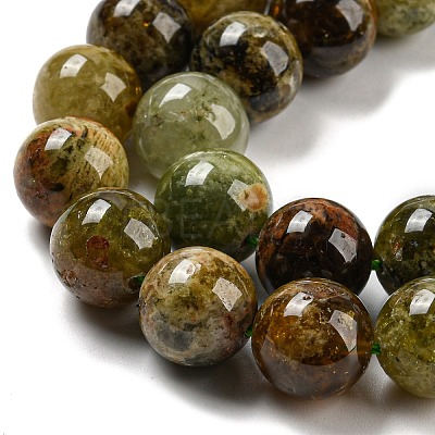 Natural Green Garnet Beads Strands G-G661-12mm-1