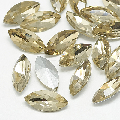 Pointed Back Glass Rhinestone Cabochons RGLA-T083-7x15mm-04-1