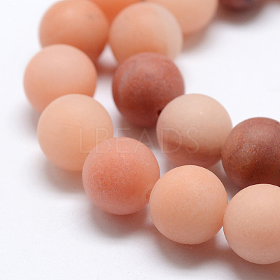 Natural Pink Aventurine Beads Strands G-G716-01-8mm-1